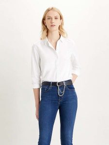 Levi's Koszula w kolorze białym rozmiar: L. Białe koszule Levi's®, l, bez wzorów, z bawełny, bez kołnierzyka, bez ramiączek. Za 122,95 zł.
