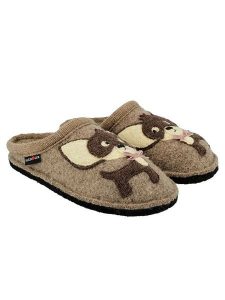 HAFLINGER Kapcie w kolorze jasnobrązowym rozmiar: 38. Brązowe kapcie HAFLINGER, z aplikacjami, z materiału. Za 158,45 zł.