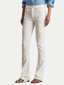 LAUREN RALPH LAUREN Jeansy 200926081001 Biały Bootcut Fit. Białe jeansy Lauren Ralph Lauren, bez wzorów, z bawełny. Za 608,99 zł.