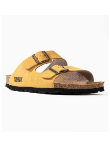 Sunbay Klapki "Trefle" w kolorze pomarańczowym rozmiar: 39. Pomarańczowe klapki Sunbay, bez wzorów, z otwartym noskiem, bez obcasa. Za 139,95 zł.
