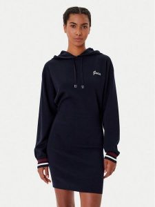 Guess Sukienka dzianinowa V5BK01 Z1152 Granatowy Regular Fit. Niebieskie kombinezony Guess, xxs, z aplikacjami, z dzianiny, bez kołnierzyka, bez ramiączek. Za 369,99 zł.