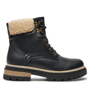 Trapery Kimberfeel. Czarne buty zimowe Kimberfeel, bez obcasa, bez zapięcia. Za 569,99 zł.