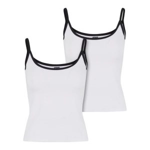 Damski tank top Urban Classics Contrast Basic (x2). Białe topy Urban Classics, bez wzorów, eleganckie, bez kołnierzyka, bez ramiączek. Za 142,00 zł.