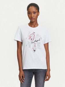 KARL LAGERFELD T-Shirt A3W17099 Biały Regular Fit. Białe t-shirty KARL LAGERFELD, xl, bez wzorów, z bawełny, bez kołnierzyka, bez ramiączek. Za 299,99 zł.