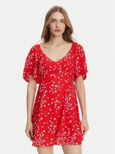 Roxy Sukienka letnia ERJWD03880 Czerwony Regular Fit. Czerwone kombinezony Roxy, na lato, m, bez wzorów, z wiskozy, bez kołnierzyka, bez ramiączek. Za 179,99 zł.