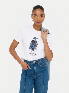 ONLY T-Shirt Emma 15329752 Biały Regular Fit. Białe t-shirty ONLY, s, bez wzorów, z bawełny, bez kołnierzyka, bez ramiączek. Za 89,99 zł.