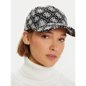 Czapka z daszkiem Guess. Czarne czapki Guess, z aplikacjami. Za 129,99 zł.