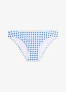 Figi bikini w kratkę. Białe bikini bonprix, bez wzorów. Za 24,99 zł.
