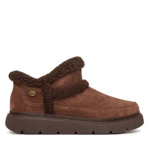 Śniegowce Skechers. Brązowe buty zimowe Skechers, bez obcasa, bez zapięcia. Za 339,99 zł.