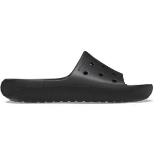Klapki plażowe dla dorosłych Crocs Classic Slide V2. Czarne klapki Crocs, bez wzorów, bez obcasa. W wyprzedaży za 80,97 zł.