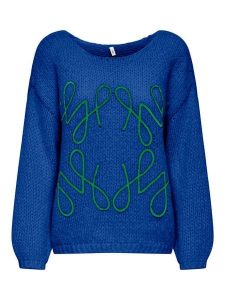 ONLY Sweter w kolorze niebieskim rozmiar: XL. Niebieskie swetry oversize ONLY, xl, bez wzorów, ze splotem, bez ramiączek. Za 135,49 zł.