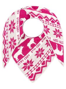 Zwillingsherz Chusta trójkątna w kolorze różowo-białym z dodatkiem wełny - 185 x 90 cm rozmiar: onesize. Białe apaszki i chusty Zwillingsherz, bez wzorów, z materiału. Za 266,66 zł.