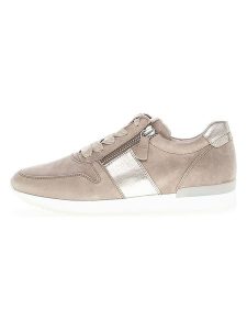 Gabor Skórzane sneakersy w kolorze beżowo-złotym rozmiar: 38,5. Brązowe trampki Gabor, bez wzorów, ze skóry, bez zapięcia. Za 226,63 zł.