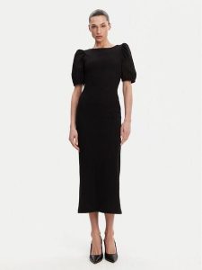 French Connection Sukienka codzienna 71YDL Czarny Slim Fit. Czarne kombinezony French Connection, m, bez wzorów, z bawełny, bez kołnierzyka, bez ramiączek. Za 289,99 zł.