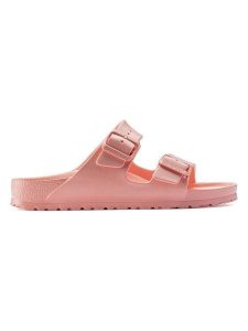 Birkenstock Skórzane klapki "Arizona" w kolorze pomarańczowym rozmiar: 37. Pomarańczowe klapki Birkenstock, bez wzorów, z otwartym noskiem, bez obcasa. Za 191,88 zł.