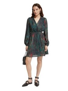 Scotch & Soda Sukienka w kolorze czarno-morsko-czerwonym rozmiar: 40. Czarne sukienki Scotch & Soda, s, bez wzorów, z bawełny, bez kołnierzyka, bez ramiączek, mini. Za 118,84 zł.