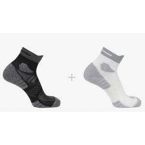 Skarpety dla biegaczy Salomon Aero Ankle 2 pary. Białe skarpetki Salomon, bez wzorów, z elastanu. Za 85,00 zł.