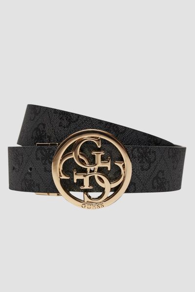 GUESS Czarny dwustronny damski pasek w monogram Noelle REV H35, Rozmiar S. Czarne paski Guess, z aplikacjami, z jeansu, eleganckie. W wyprzedaży za 169,99 zł.