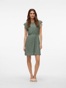 Vero Moda Sukienka w kolorze zielonym rozmiar: XL. Zielone sukienki Vero Moda, xl, bez wzorów, bez kołnierzyka, bez ramiączek, mini. Za 98,95 zł.
