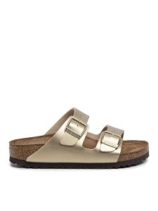Birkenstock Klapki Arizona Bs 1016111 Złoty. Żółte klapki Birkenstock, bez wzorów, ze skóry, bez obcasa. Za 356,99 zł.
