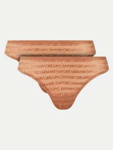 Emporio Armani Underwear Komplet stringów 163333 3F204 01656 Brązowy. Brązowe komplety bielizny Emporio Armani Underwear, bez wzorów, z syntetyku. Za 159,99 zł.