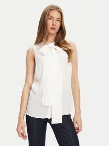 Marciano Guess Bluzka 5YGH05 7304A Biały Regular Fit. Białe bluzki Marciano Guess, z aplikacjami, z wiskozy, bez kołnierzyka, bez ramiączek. Za 379,99 zł.