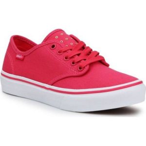 Buty Vans Camden Stripe VN000ZSOR6O1 czerwone. Czerwone trampki bez wzorów, z materiału, przed kostkę, bez zapięcia. Za 374,47 zł.