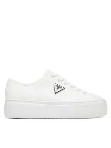 Guess Trampki FLTJO2 FAB12 Biały. Białe trampki Guess, z aplikacjami, z materiału, bez zapięcia. Za 349,99 zł.