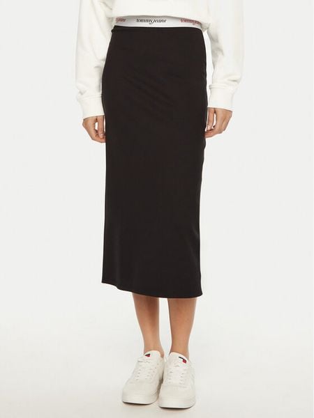 Tommy Jeans Spódnica ołówkowa DW0DW19365 Czarny Slim Fit. Czarne spódnice Tommy Jeans, xs, bez wzorów, z jeansu. Za 189,99 zł.