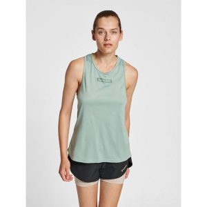 Damski tank top Hummel TE Tola. Niebieskie topy Hummel, bez wzorów, sportowe, bez kołnierzyka, bez ramiączek. Za 137,00 zł.