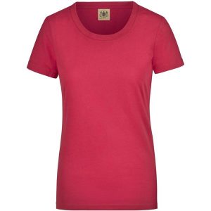 Koszulka Vintage Damska James & Nicholson z Bawełny. Czerwone bluzki GLENMUIR, m, bez wzorów, z bawełny, eleganckie, bez kołnierzyka, bez ramiączek. Za 128,99 zł.