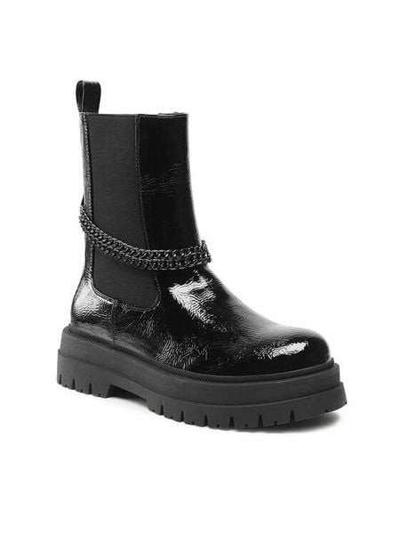 DeeZee Botki H13119-4 Czarny. Czarne botki DeeZee, bez wzorów, ze skóry, bez obcasa, na płaskiej podeszwie, bez zapięcia. Za 199,99 zł.