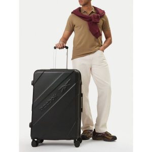 Walizka duża Reebok. Czarne walizki Reebok, bez wzorów, duże. Za 349,99 zł.