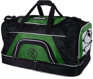 BRUBAKER Torba Sportowa 52L z Komorą na Buty i Mokre Rzeczy Czarny Zielony. Czarne torby podróżne i sportowe X2, bez wzorów, z materiału, na ramię, duże. Za 188,99 zł.