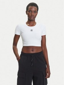 Adidas T-Shirt Essentials JC9026 Biały Slim Fit. Białe t-shirty ADIDAS, l, bez wzorów, z wiskozy, bez kołnierzyka, bez ramiączek. Za 99,99 zł.