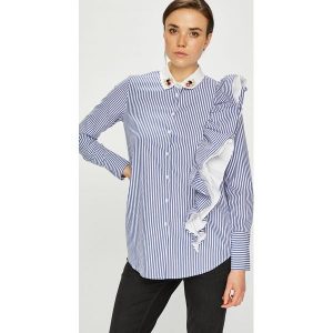Silvian Heach - Koszula. Szare koszule marki Silvian Heach, m, w paski, z bawełny, z włoskim kołnierzykiem, z długim rękawem. W wyprzedaży za 349,90 zł.