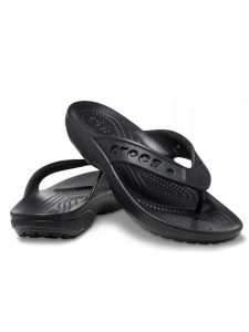 Crocs Japonki "Baya II" w kolorze czarnym rozmiar: 38/39. Czarne klapki Crocs, bez wzorów, z tworzywa sztucznego, z otwartym noskiem, bez obcasa. Za 74,81 zł.