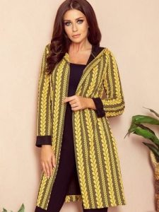 Sweter Kardigan Model 218-2 Warkocz Honey - Numoco. Pomarańczowe kardigany NUMOCO, z wiskozy. Za 245,08 zł.
