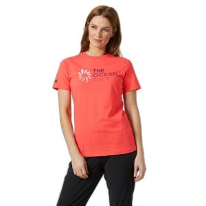 Koszulka damska Helly Hansen Ocean Race. Brązowe bluzki Helly Hansen, bez wzorów, bez kołnierzyka, bez ramiączek. Za 215,00 zł.