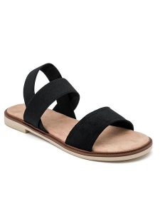 Sixth Sens Sandały w kolorze czarnym rozmiar: 39. Czarne sandały Sixth Sens, bez wzorów, z otwartym noskiem, bez obcasa, bez zapięcia. Za 100,99 zł.