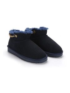 NICEBAY Skórzane botki zimowe "Gikila" w kolorze granatowym rozmiar: 38. Niebieskie botki NICEBAY, na zimę, bez wzorów, z materiału, bez obcasa, bez zapięcia. Za 208,99 zł.