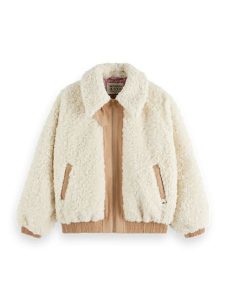 Scotch & Soda Kurtka pluszowa w kolorze kremowym rozmiar: M. Brązowe kurtki Scotch & Soda, m, bez wzorów, bez kaptura. Za 263,53 zł.