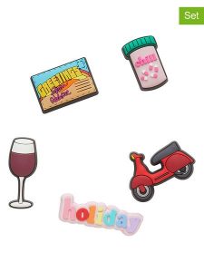 Crocs Kolorowe przypinki (5 szt.) "Jet Setter" na buty rozmiar: onesize. Kapcie Crocs, bez wzorów, z materiału. Za 32,75 zł.