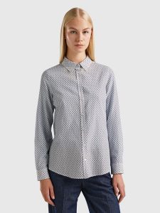 Benetton Koszula w kolorze szarym rozmiar: S. Szare koszule Benetton, s, bez wzorów, z bawełny, bez kołnierzyka, bez ramiączek. Za 61,31 zł.