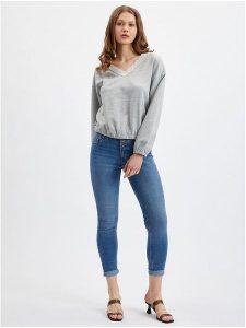 Orsay Bluza w kolorze jasnoszarym rozmiar: M. Szare bluzy Orsay, m, bez wzorów, z koronki, bez kaptura. Za 57,06 zł.