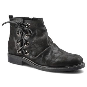 Czarne Botki Lemar Damskie Stylowe Obuwie Skórzane. Czarne botki Lemar, z aplikacjami, z nubiku, bez obcasa, na obcasie, bez zapięcia. Za 219,00 zł.