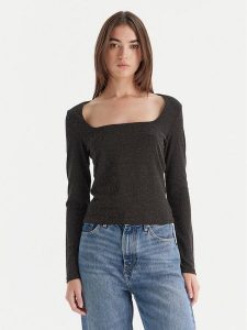 Vero Moda Bluzka Kanva 10336088 Czarny Regular Fit. Czarne bluzki Vero Moda, l, bez wzorów, z syntetyku, bez kołnierzyka, bez ramiączek. Za 99,99 zł.