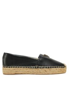 Guess Espadryle FLJLND LEA14 Czarny. Czarne espadryle Guess, z aplikacjami, ze skóry, bez obcasa. Za 259,99 zł.