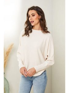 Soft Cashmere Sweter w kolorze kremowym rozmiar: 38/40. Brązowe długie swetry Soft Cashmere, bez kołnierzyka. Za 133,45 zł.