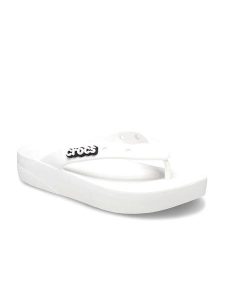 Crocs Japonki "Classic Platform" w kolorze białym rozmiar: 38/39. Białe klapki Crocs, bez wzorów, z otwartym noskiem, bez obcasa, na platformie. Za 114,45 zł.